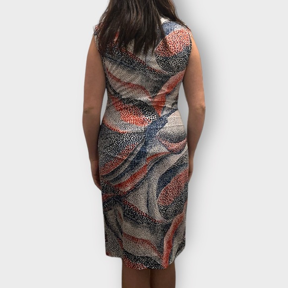 Vintage 1960’s “Kendell” “New Zealand” Navy & Red Abstract Polka Dot Dress - Picture 5 of 6